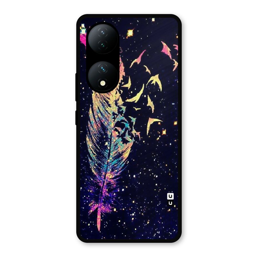 Feather Bird Fly Metal Back Case for Vivo Y100