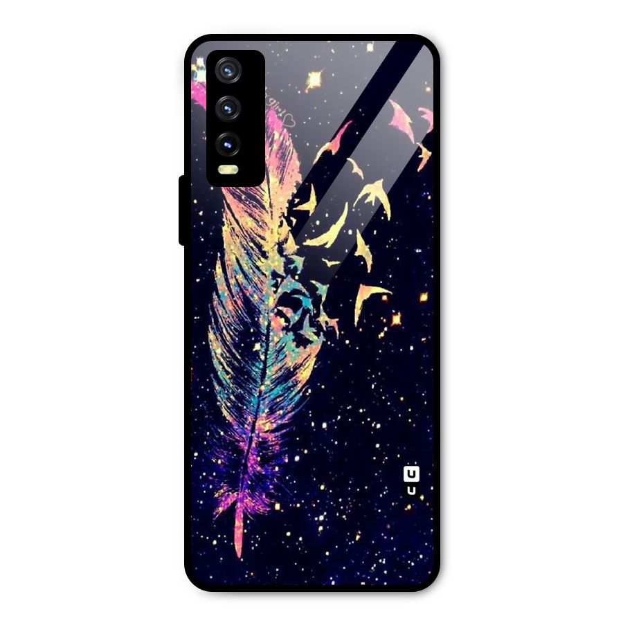 Feather Bird Fly Metal Back Case for Vivo Y20 2021