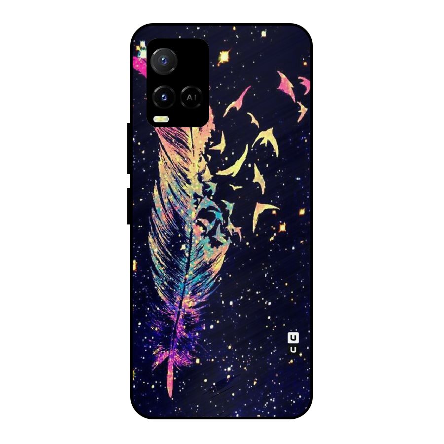 Feather Bird Fly Metal Back Case for Vivo Y21G
