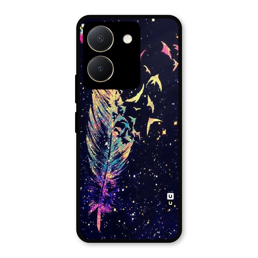 Feather Bird Fly Metal Back Case for Vivo Y36