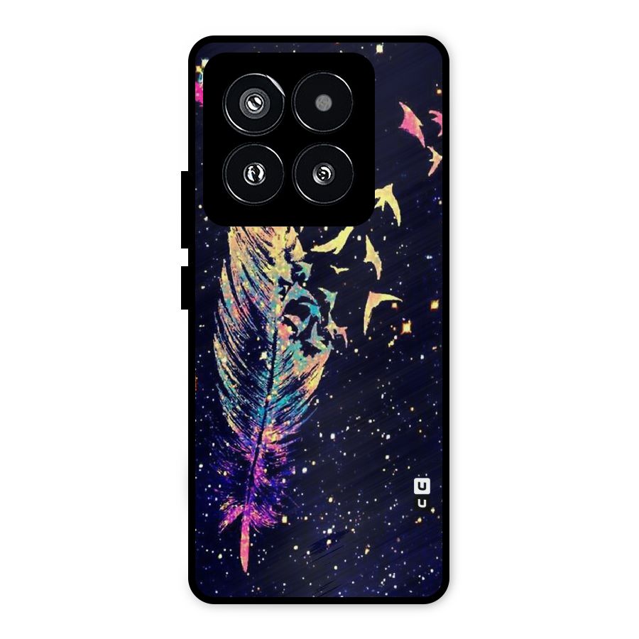 Feather Bird Fly Metal Back Case for Xiaomi 14 Pro