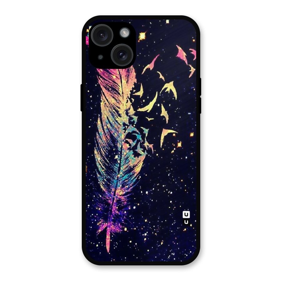 Feather Bird Fly Metal Back Case for iPhone 15 Plus