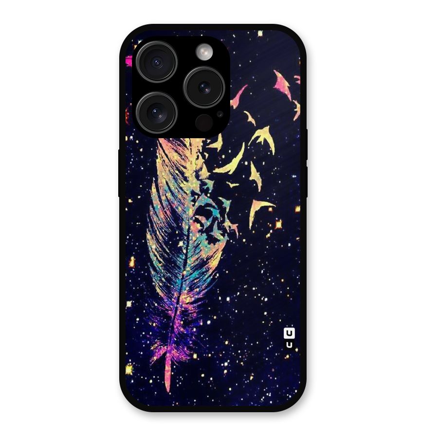 Feather Bird Fly Metal Back Case for iPhone 15 Pro