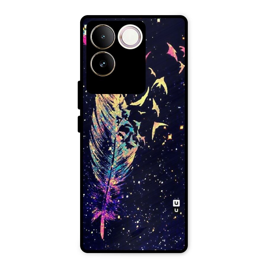 Feather Bird Fly Metal Back Case for iQOO Z7 Pro