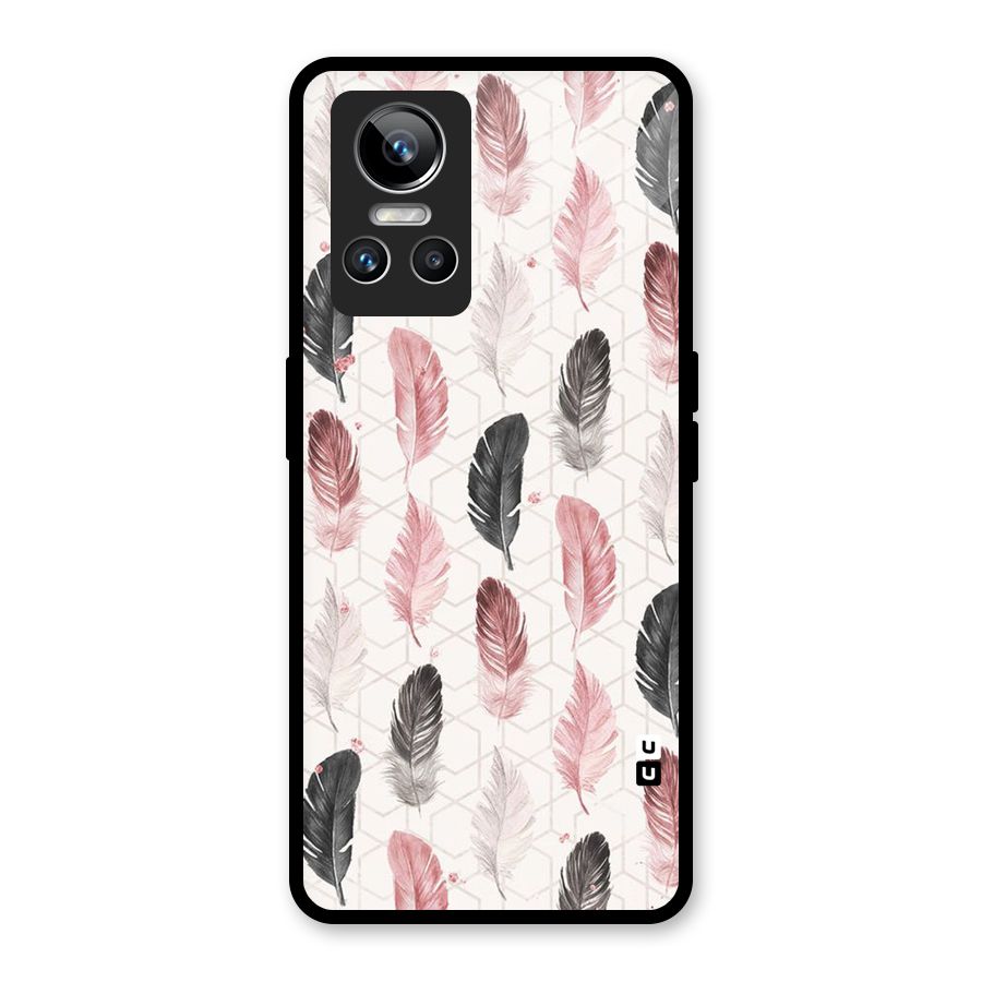 Feather Line Pattern Glass Back Case for Realme GT Neo 3