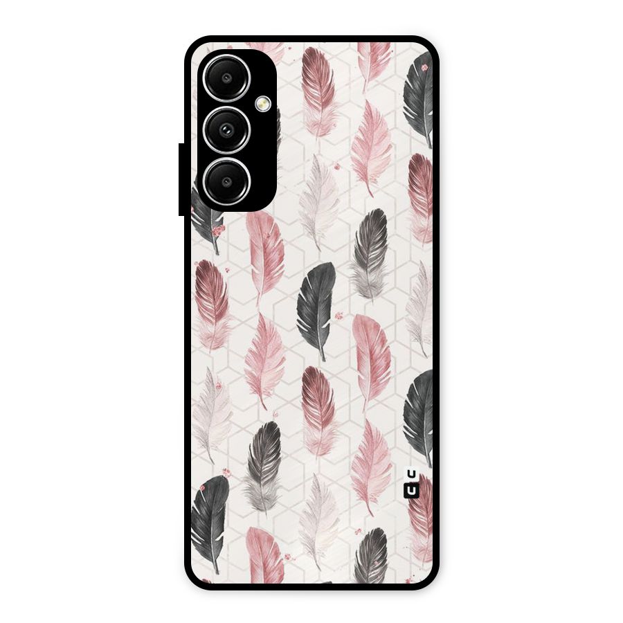 Feather Line Pattern Metal Back Case for Galaxy A05s