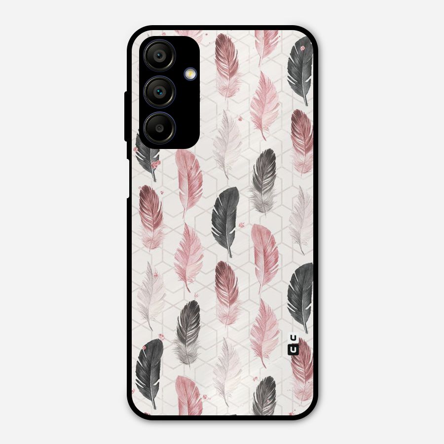 Feather Line Pattern Metal Back Case for Galaxy A15 5G