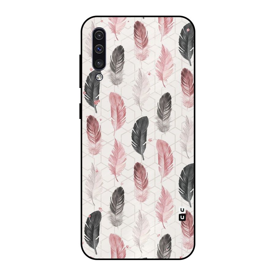 Feather Line Pattern Metal Back Case for Galaxy A30s