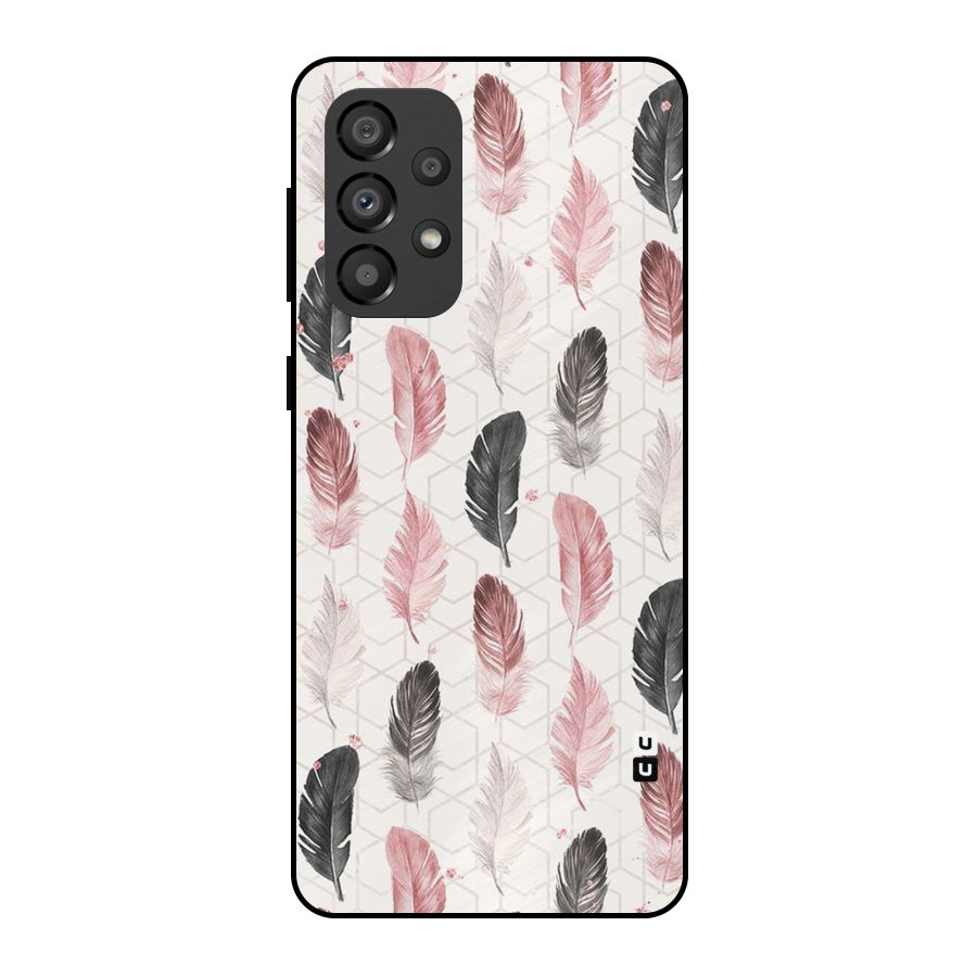 Feather Line Pattern Metal Back Case for Galaxy A33 5G