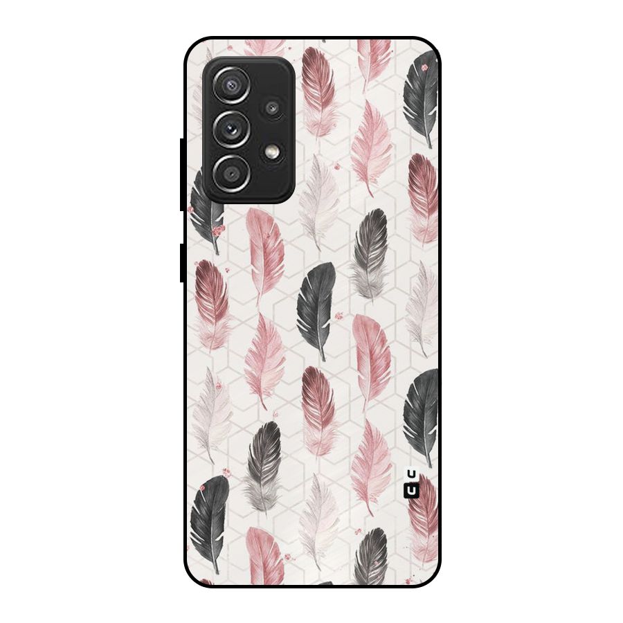 Feather Line Pattern Metal Back Case for Galaxy A52