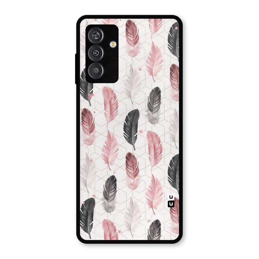 Feather Line Pattern Metal Back Case for Galaxy F13