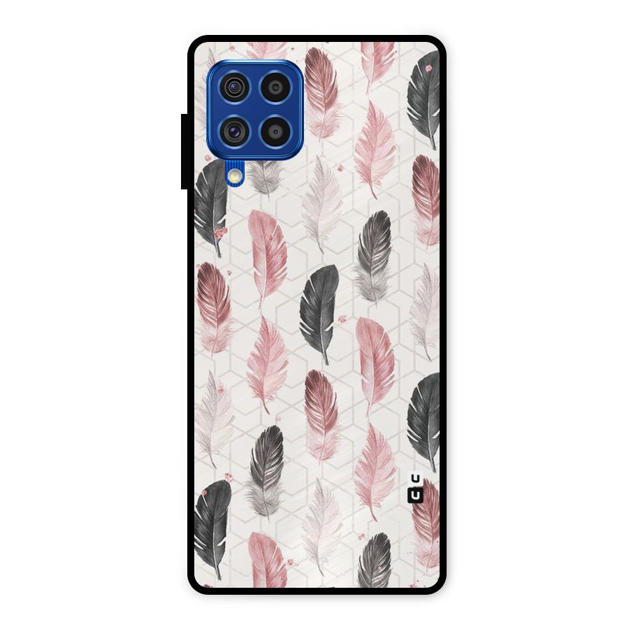 Feather Line Pattern Metal Back Case for Galaxy F62