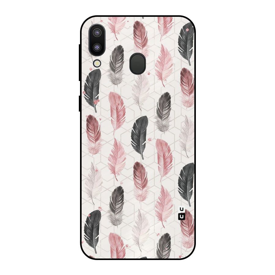 Feather Line Pattern Metal Back Case for Galaxy M20