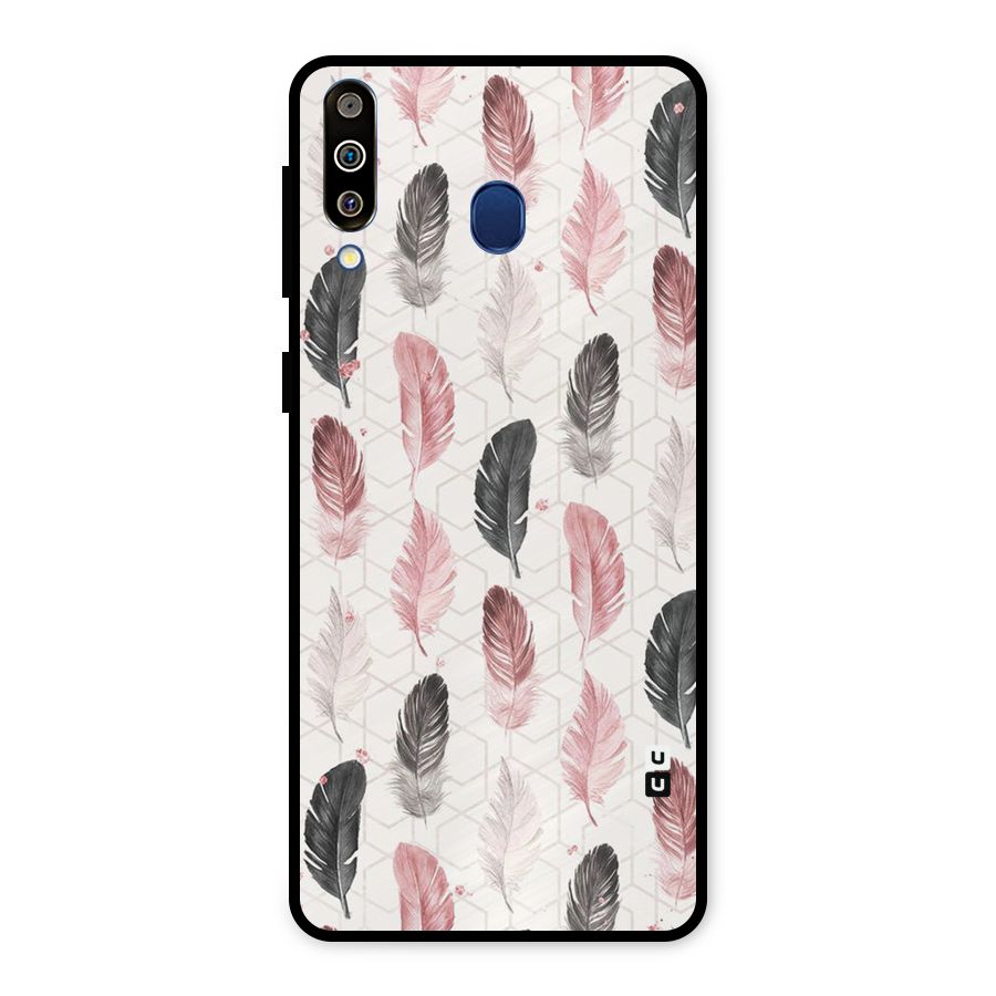 Feather Line Pattern Metal Back Case for Galaxy M30
