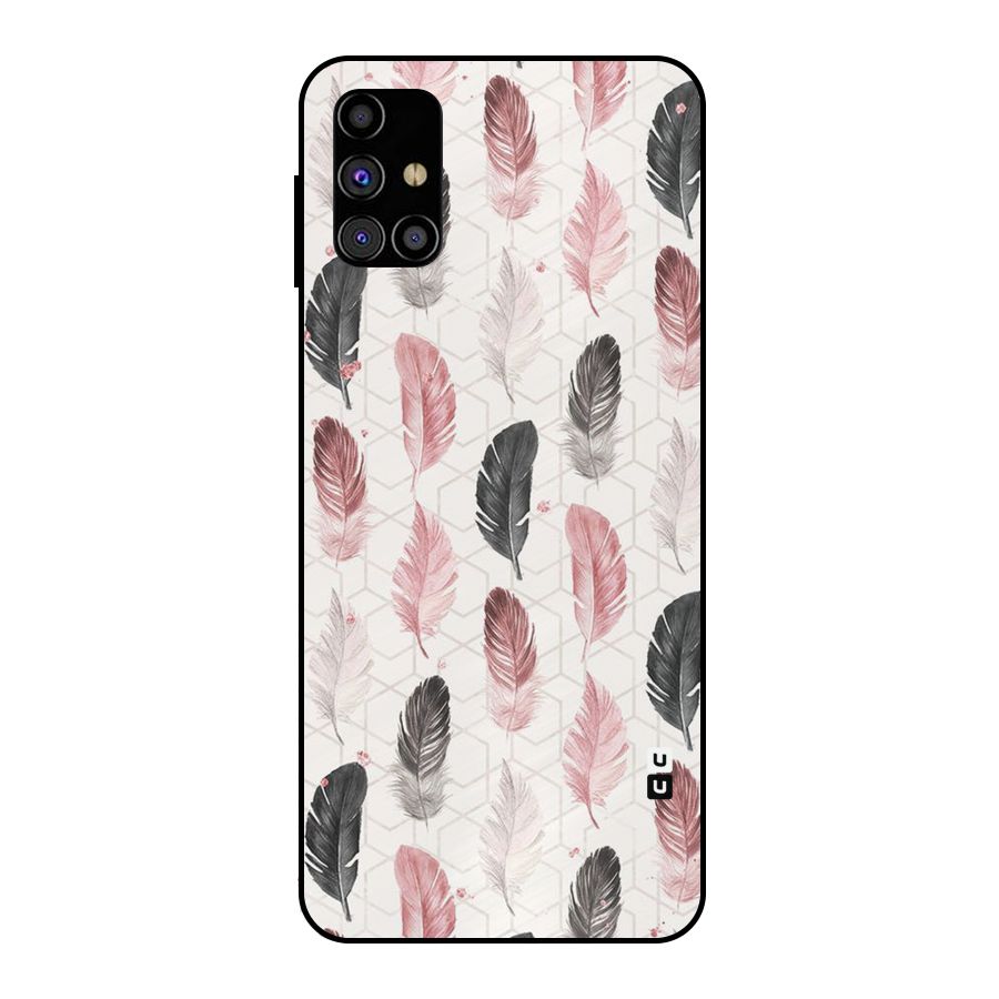 Feather Line Pattern Metal Back Case for Galaxy M31s