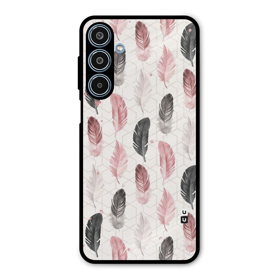 Feather Line Pattern Metal Back Case for Galaxy M35