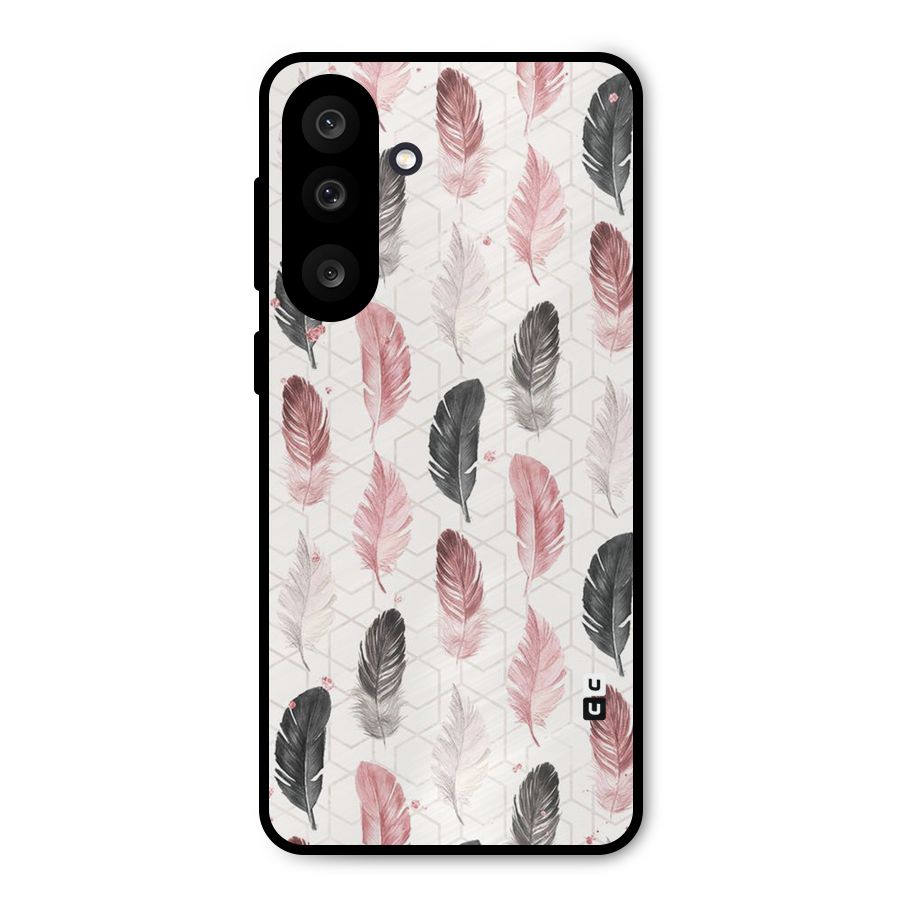 Feather Line Pattern Metal Back Case for Galaxy M56