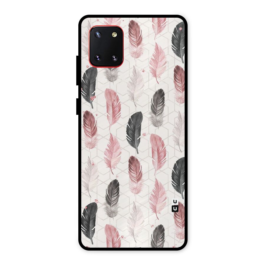 Feather Line Pattern Metal Back Case for Galaxy Note 10 Lite