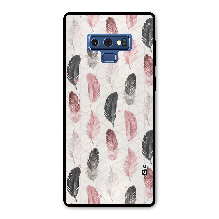Feather Line Pattern Metal Back Case for Galaxy Note 9