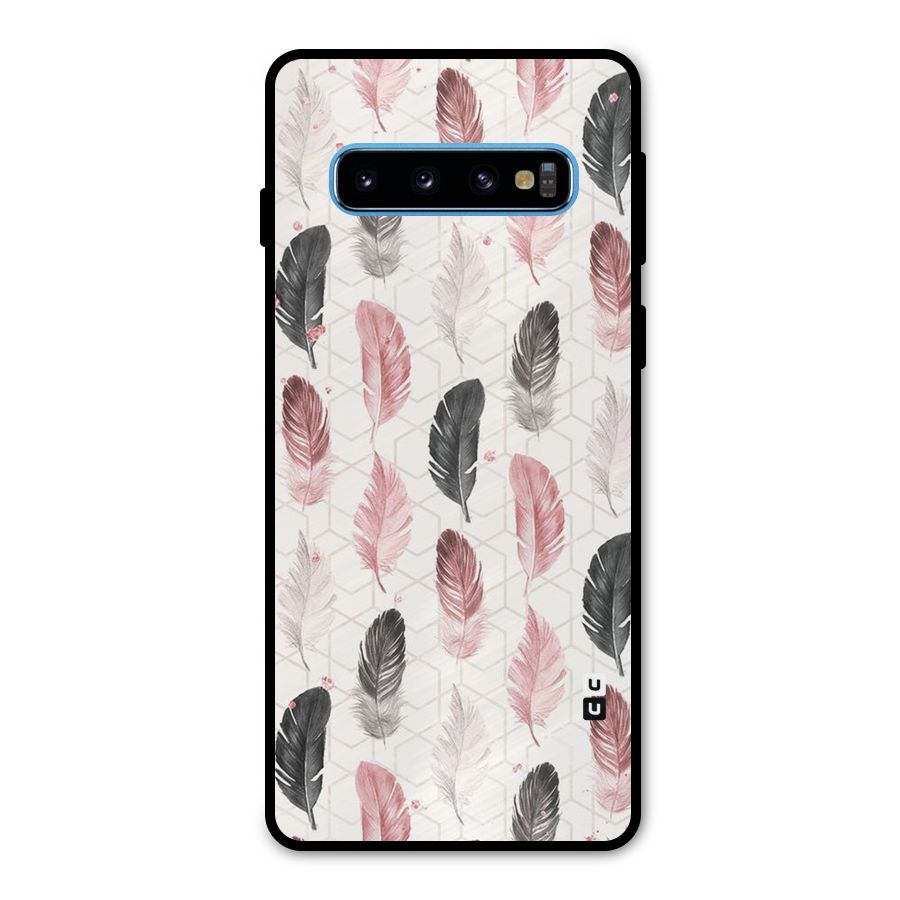 Feather Line Pattern Metal Back Case for Galaxy S10