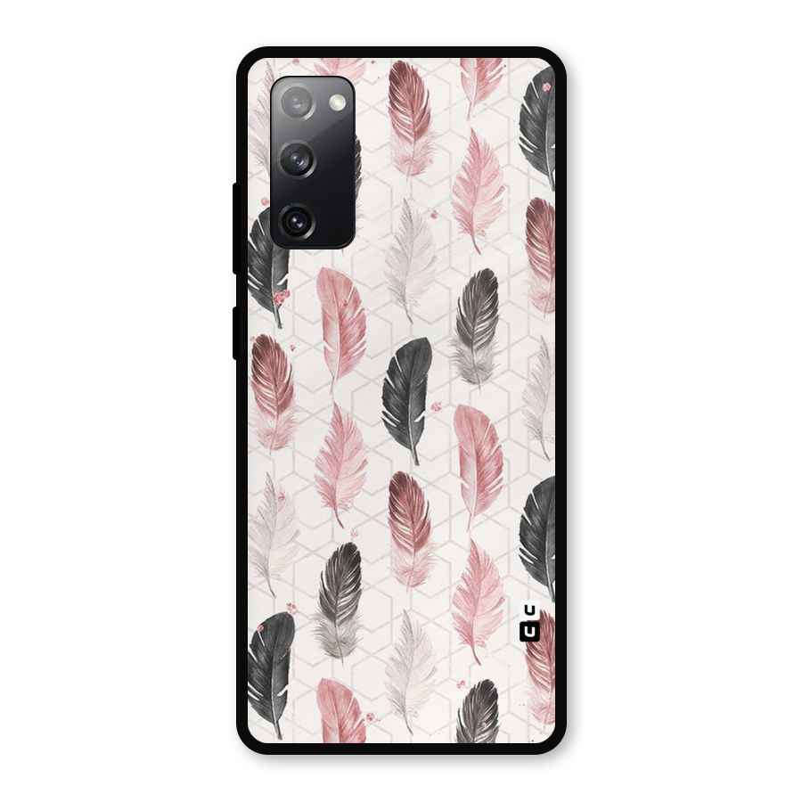 Feather Line Pattern Metal Back Case for Galaxy S20 FE 5G