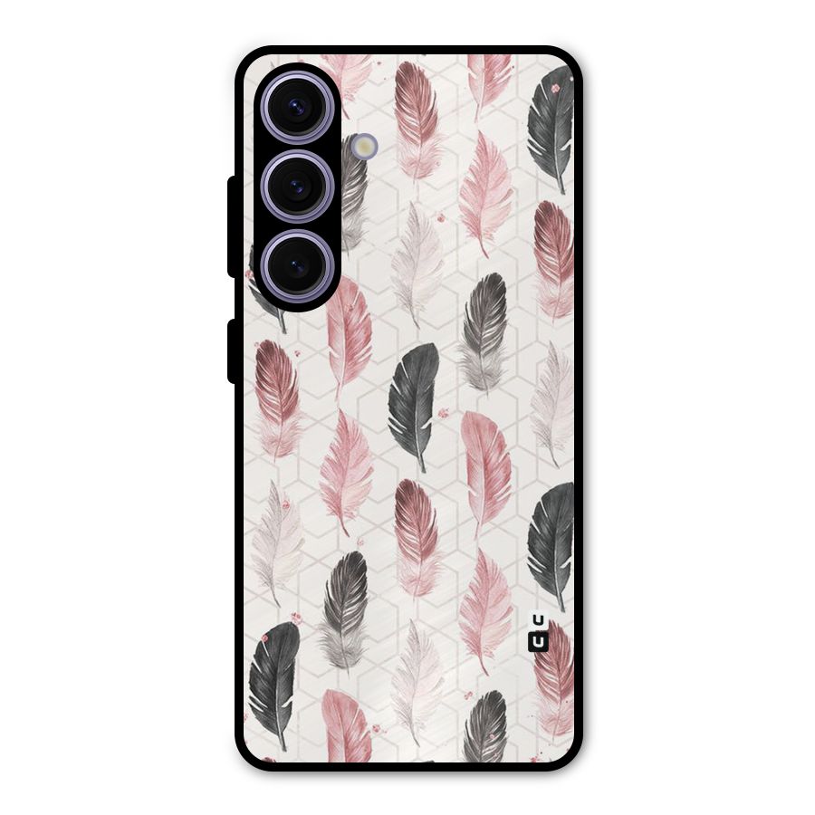 Feather Line Pattern Metal Back Case for Galaxy S24