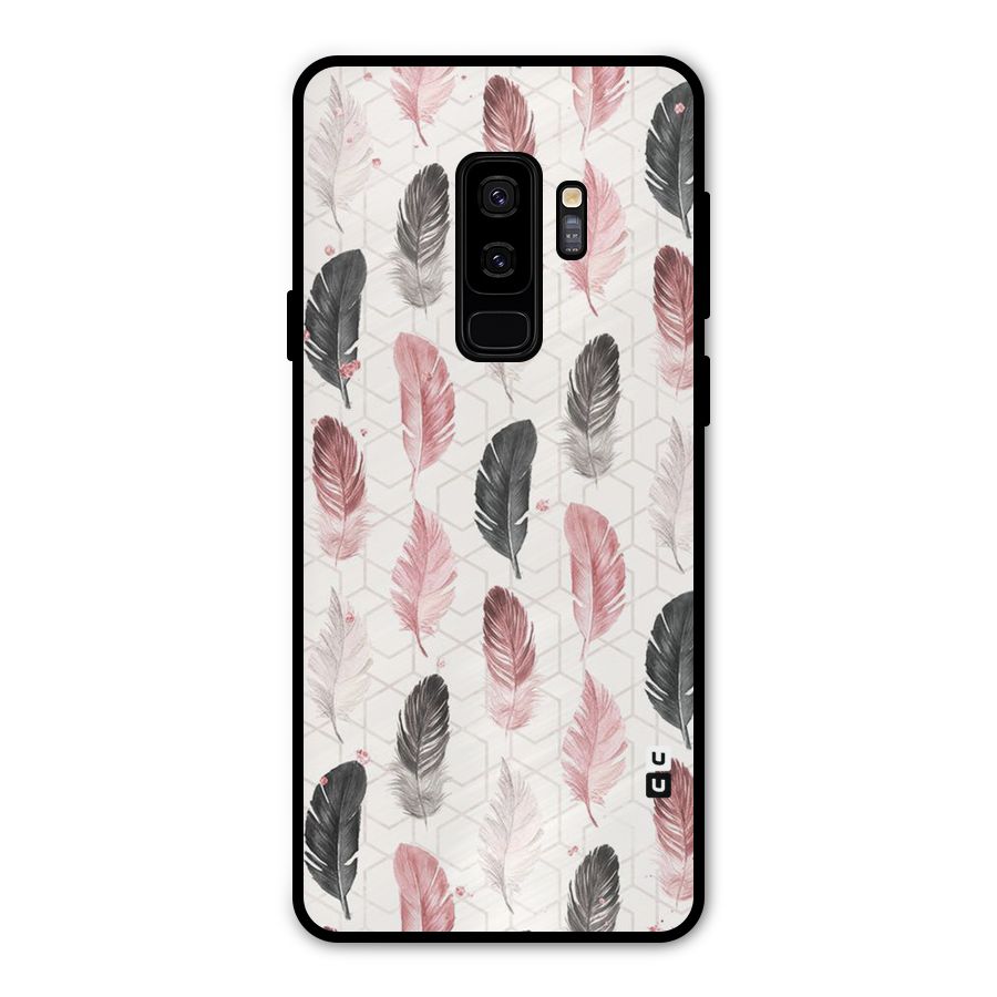 Feather Line Pattern Metal Back Case for Galaxy S9 Plus