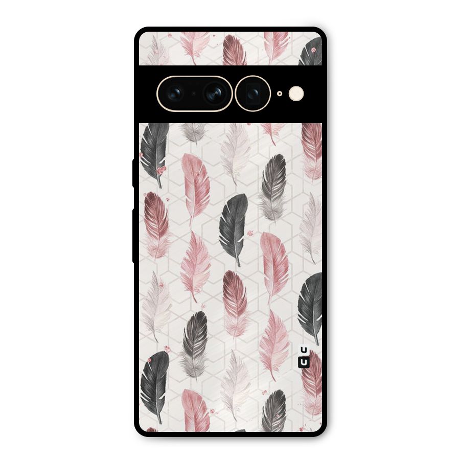 Feather Line Pattern Metal Back Case for Google Pixel 7 Pro