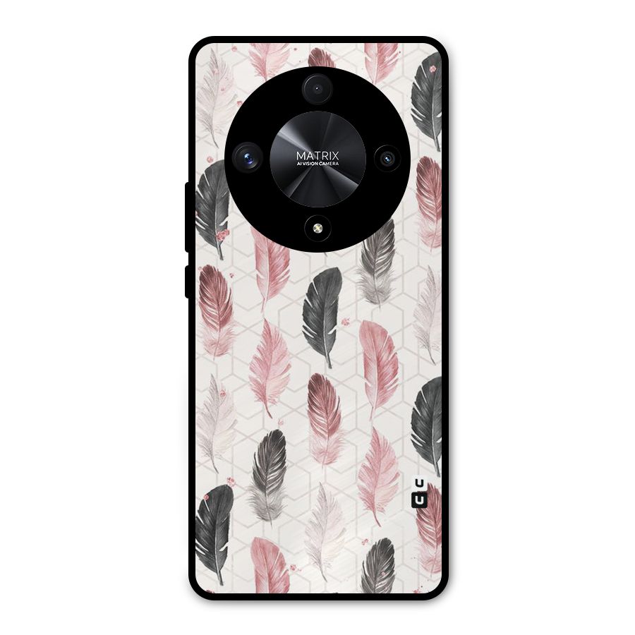 Feather Line Pattern Metal Back Case for Honor X9b