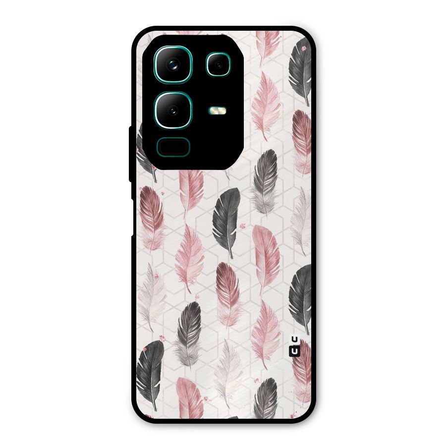 Feather Line Pattern Metal Back Case for Infinix Note 50x