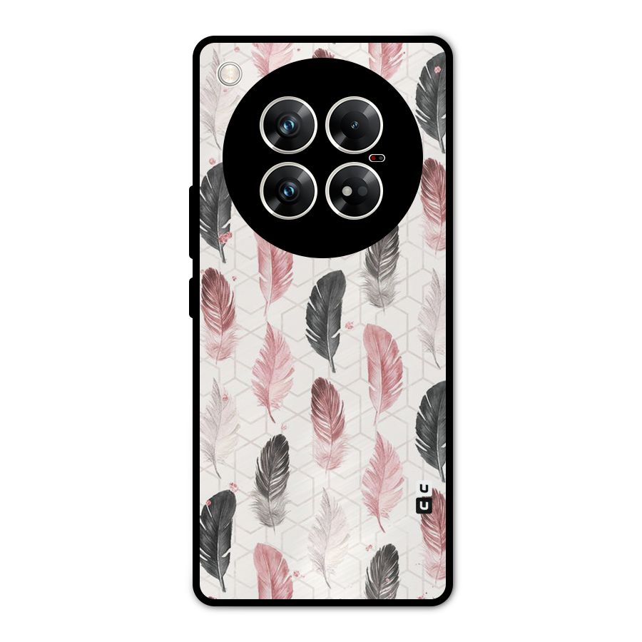 Feather Line Pattern Metal Back Case for Infinix Zero 40 5G