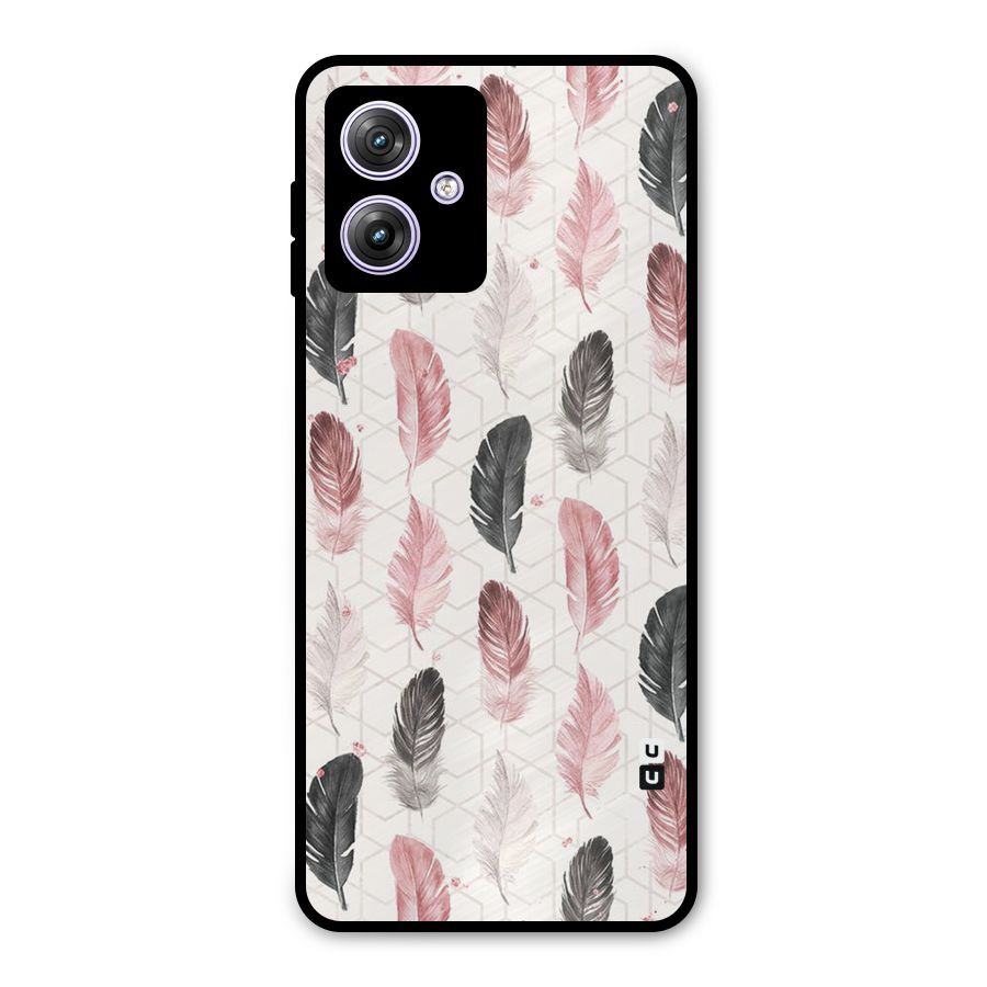 Feather Line Pattern Metal Back Case for Moto G64
