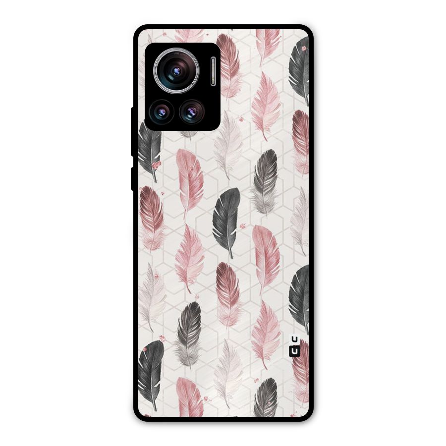 Feather Line Pattern Metal Back Case for Motorola Edge 30 Ultra