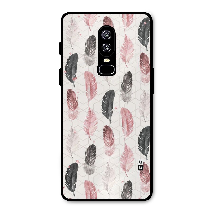 Feather Line Pattern Metal Back Case for OnePlus 6