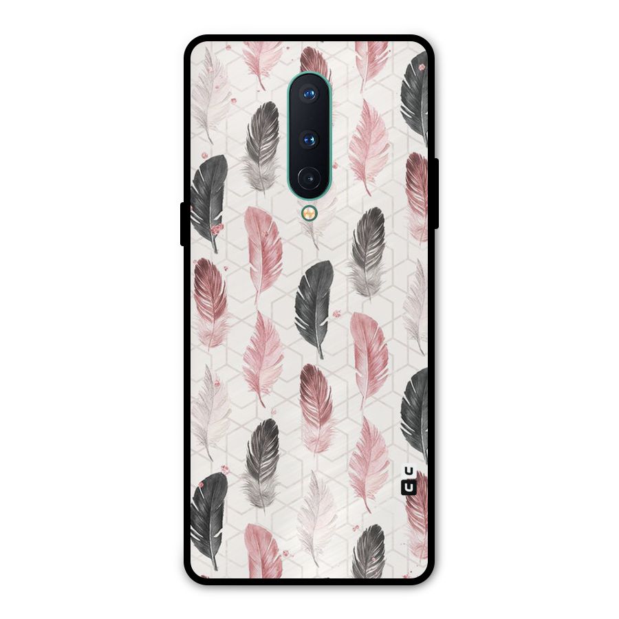 Feather Line Pattern Metal Back Case for OnePlus 8