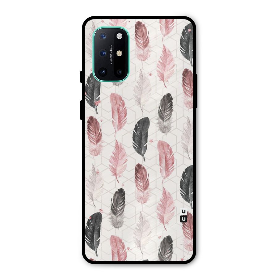 Feather Line Pattern Metal Back Case for OnePlus 8T