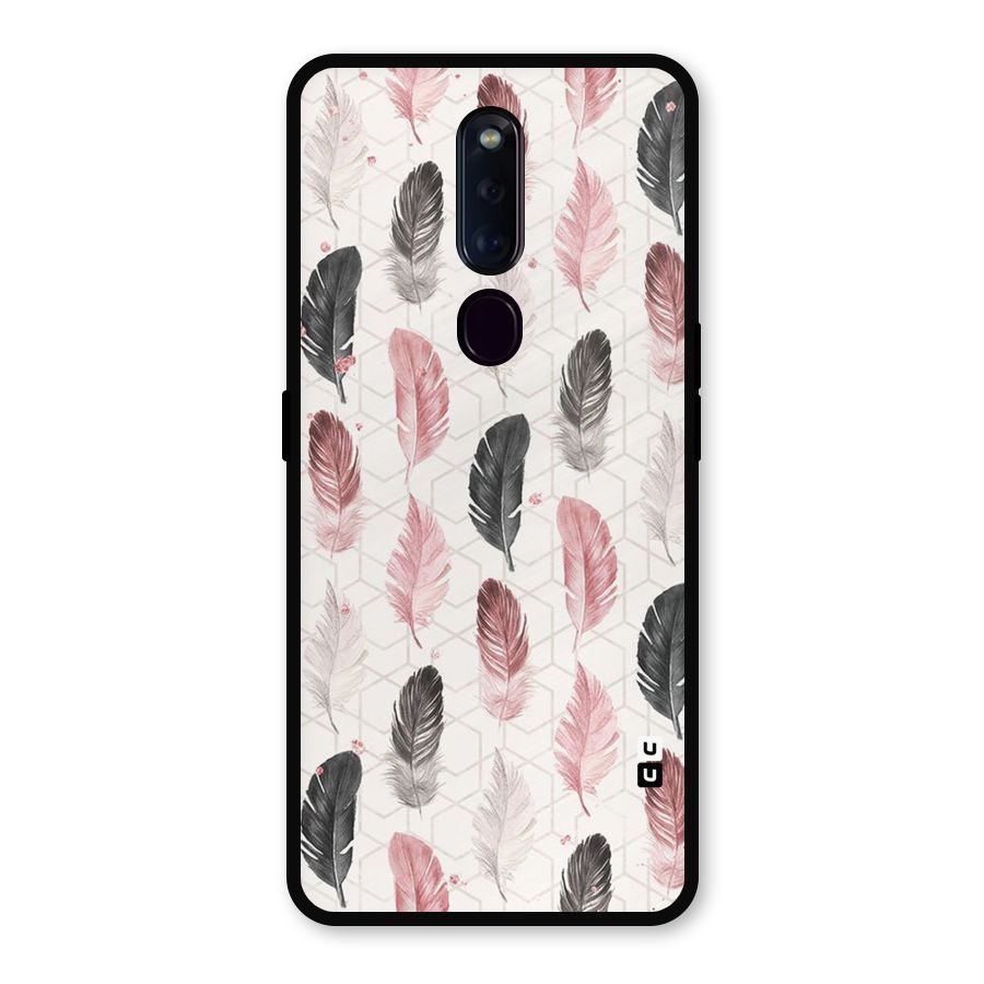 Feather Line Pattern Metal Back Case for Oppo F11 Pro
