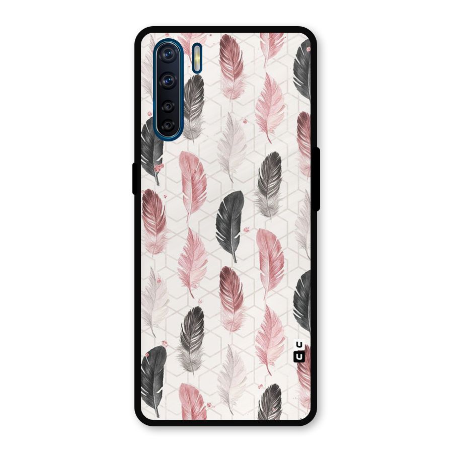 Feather Line Pattern Metal Back Case for Oppo F15