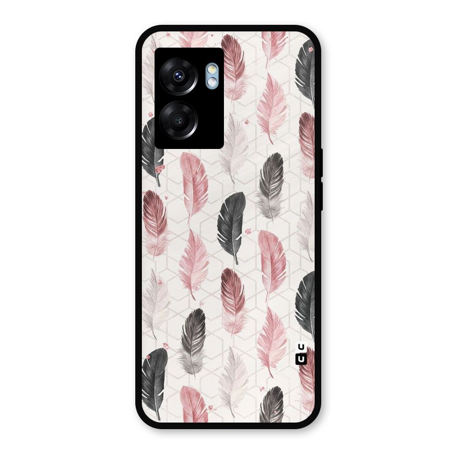 Feather Line Pattern Metal Back Case for Oppo K10 (5G)