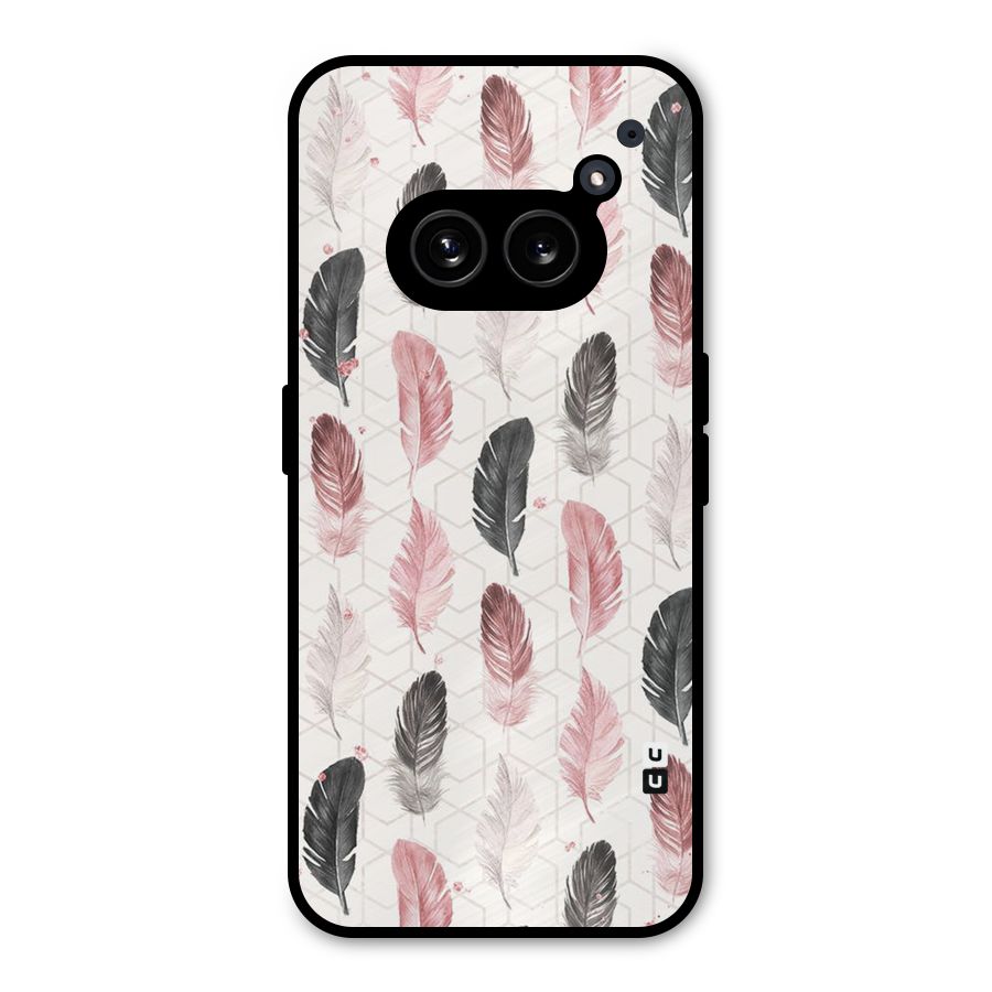 Feather Line Pattern Metal Back Case for Nothing Phone 2a