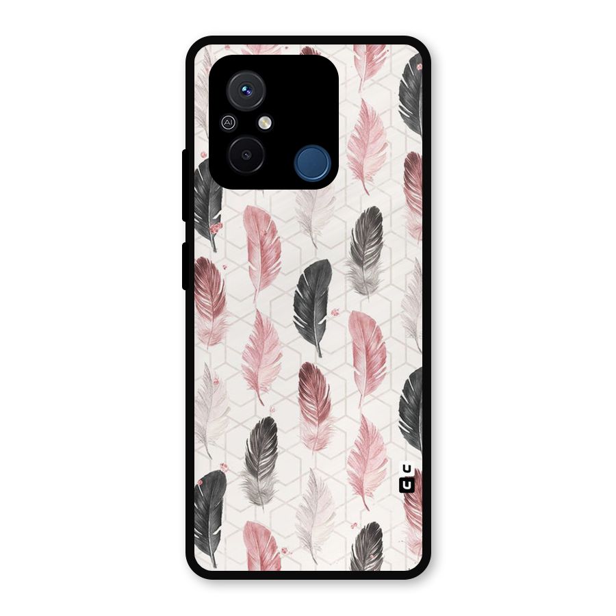 Feather Line Pattern Metal Back Case for Poco C55