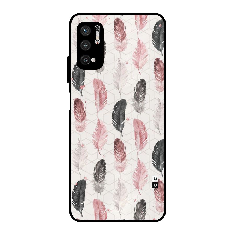 Feather Line Pattern Metal Back Case for Poco M3 Pro 5G