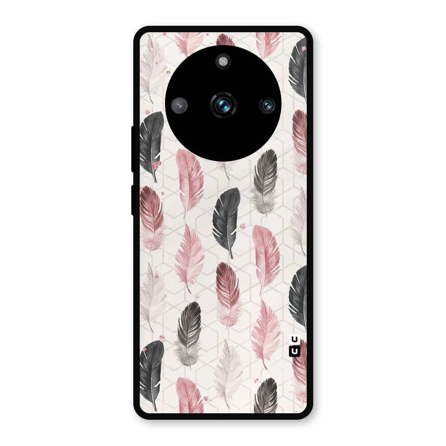 Feather Line Pattern Metal Back Case for Realme 11 Pro Plus