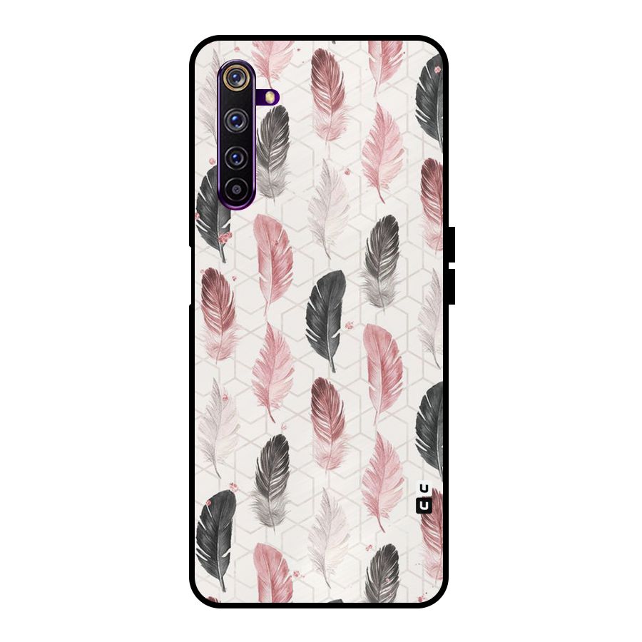 Feather Line Pattern Metal Back Case for Realme 6 Pro