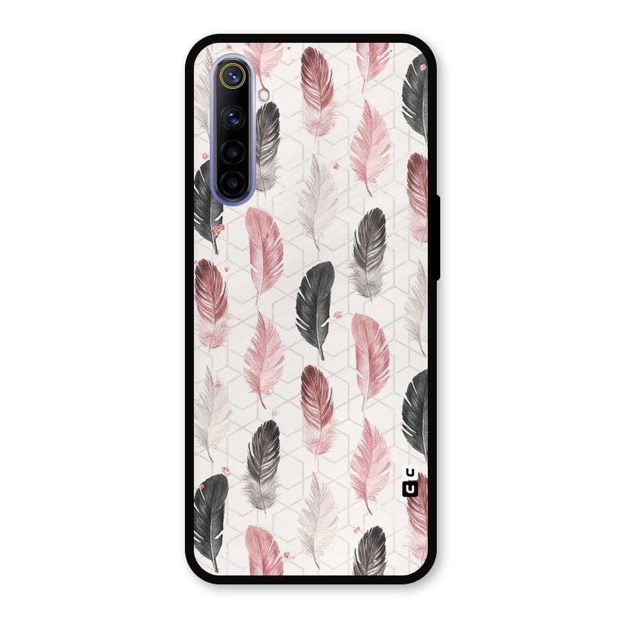 Feather Line Pattern Metal Back Case for Realme 6i