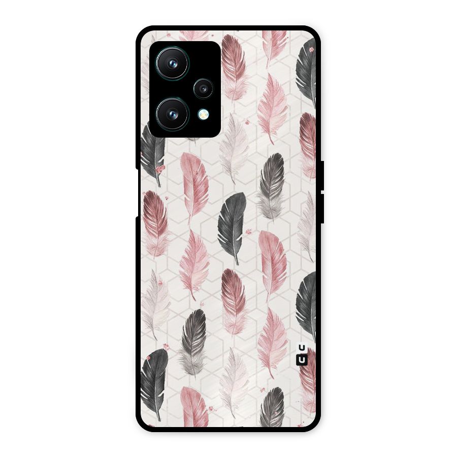Feather Line Pattern Metal Back Case for Realme 9 Pro 5G