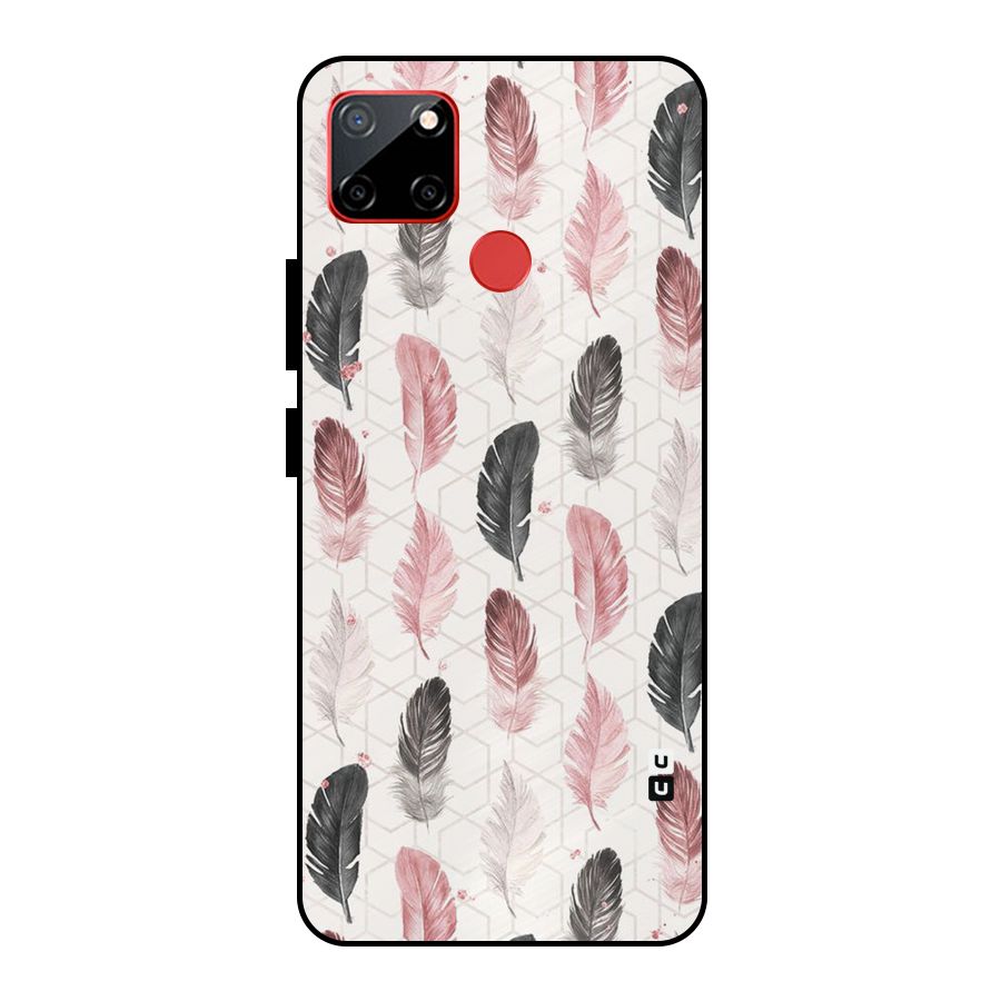 Feather Line Pattern Metal Back Case for Realme C12