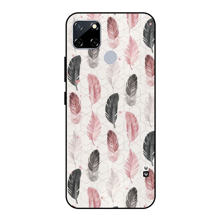 Feather Line Pattern Metal Back Case for Realme Narzo 30A