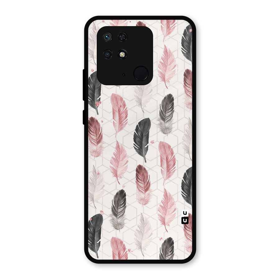 Feather Line Pattern Metal Back Case for Redmi 10