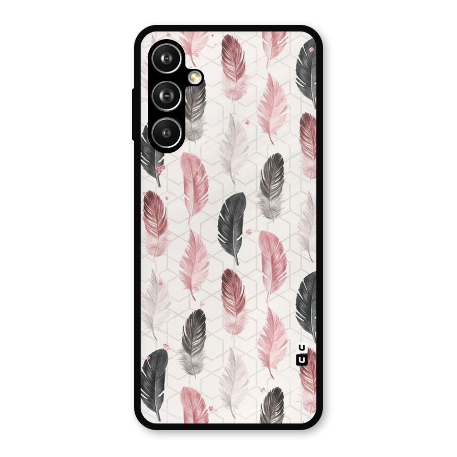 Feather Line Pattern Metal Back Case for Samsung Galaxy M54